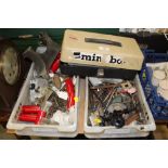 A QUANTITY OF WATCH MAKERS TOOLS, CLOCK PARTS ETC.