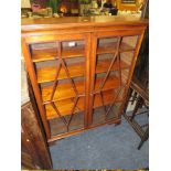 AN ANTIQUE MAHOGANY GLAZED BOOKCASE, H 182 cm, W 100 cm