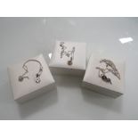 THREE BOXED PANDORA STYLE NECKLACES