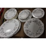 A TRAY OF FOLEY FLORAL DINNERWARE