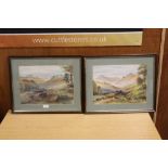 G WILLIS PRYCE - A PAIR OF GILT FRAMED AND GLAZED COUNTRY LANDSCAPE WATERCOLOURS SIGNED LOWER LEFT