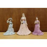 THREE MATT FINISH COALPORT FIGURINES, BEAU MONDE JULIETTE, ISOBEL, AND CHERYL