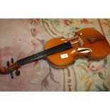 A MODERN TWO PIECE BACK VIOLA, OVERALL LENGTH APPROX 66 CM