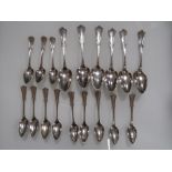 A COLLECTION OF WHITE METAL C.S. WILLARD TEA SPOONS AND TABLE SPOONS
