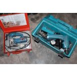 A MAKITA TOOLBOX PLUS CONTENTS TOGETHER WITH A CASED BOSCH JIGSAW