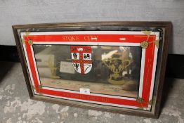 A FRAMED STOKE CITY VICTORIA GROUND WALL MIRROR - SIZE 53 CM BY 33 CM