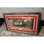 A FRAMED STOKE CITY VICTORIA GROUND WALL MIRROR - SIZE 53 CM BY 33 CM