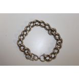 A SILVER LARGE HEAVY LINK BRACELET, APPROX WEIGHT 92 G