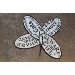 ***FOUR OVAL CAST IRON SIGNS**