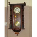 AN ANTIQUE SMALL VIENNA WALLCLOCK H-77 CM - PENDULUM