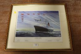 A SIGNED LIMITED EDITION TIMOTHY OBRIAN RAF INTEREST PRINT ENTITLED SECONDS TO SPARE NO 1398/1950