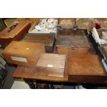 St Mary's Abbey - A COLLECTION OF WOODEN LIDDED STORAGE BOXES TO INCLUDE OAK EXAMPLES (6)
