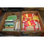 TWO BOXES OF 1950S ERA 'THE SPORTSMANS' CRICKET BOOKS AND OTHER CRICKET BOOKS