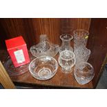 A COLLECTION OF CUT GLASS TO INCLUDE ROYAL BRIERLEY EXAMPLES (9)