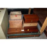 St Mary's Abbey - A COLLECTION OF VINTAGE WOODEN LIDDED STORAGE BOXES OF ASSORTED SIZES (7)
