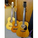 THREE CLASSICAL / ACOUSTIC GUITARS TO INCLUDE A HOHNER, KAY AND A SPANISH BM