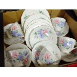 A TRAY OF ROYAL ALBERT FRIENDSHIP SERIES SWEET PEA CHINA