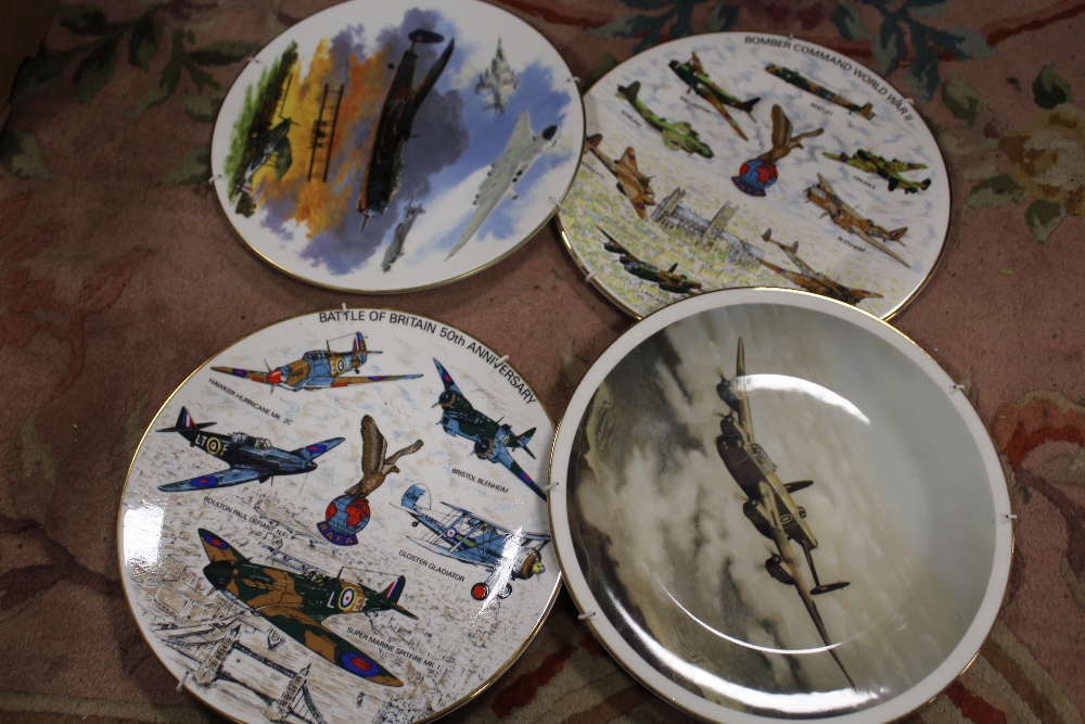 A TRAY OF ASSORTED DINNERWARE TOGETHER WITH A BOX OF STONEWARE FLAGONS AND A BOX OF AIRCRAFT RELATED - Image 3 of 5