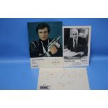 PATRICK STEWART HANDWRITTEN NOTE AND SIGNED PHOTOGRAPH, handwritten note on RSC postcard "Thank