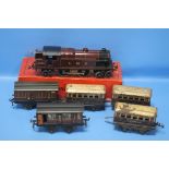 A BOXED HORNBY 'O' GAUGE CLOCKWORK NO. 2 SPECIAL TANK LOCOMOTIVE with key, 4-4-2 LMS together with