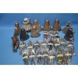 EIGHT FIVE INCH DALEKS (Sec x 2, They x 4, Supreme, S3), five inch Davros together with nineteen