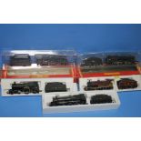 FIVE BOXED HORNBY 00 GAUGE STEAM LOCOMOTIVES, R830 GWR 4-6-0 SAINT DAVID, LMS CLASS 2-8-0, R.392 GWR