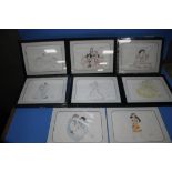 A QUANTITY OF FRAMED DISNEY SKETCHES, on Magic Kingdom embossed paper to include Snow White by Jim