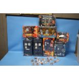 A BOXED DR WHO MICRO UNIVERSE TARDIS COLLECTORS CASE WITH NINETEEN FIGURES, a pair of twelve inch