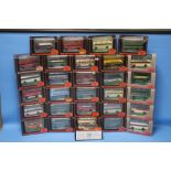 THIRTY BOXED EXCLUSIVE FIRST EDITIONS DIE CAST BUSES AND COACHES, 1: 76 SCALE.