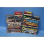 TRAY CONTAINING FIFTEEN 00 GAUGE SCALE VEHICLES BY MAJORETTE