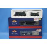 THREE BOXED BACHMANN 00 GAUGE STEAM LOCOMOTIVES 31-015 CLASS 7F 2-8-0 LMS, 31-475A CLASS G2A BR,