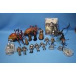 A BOX OF MIXED DR WHO FIGURES to include five, five inch Cyberman, five inch Dalek, three three inch