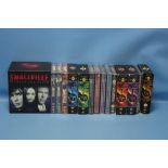 BOXED DVD SETS to include Smallville series 1 - 10 all brand new sealed, Battlestar Galactica series