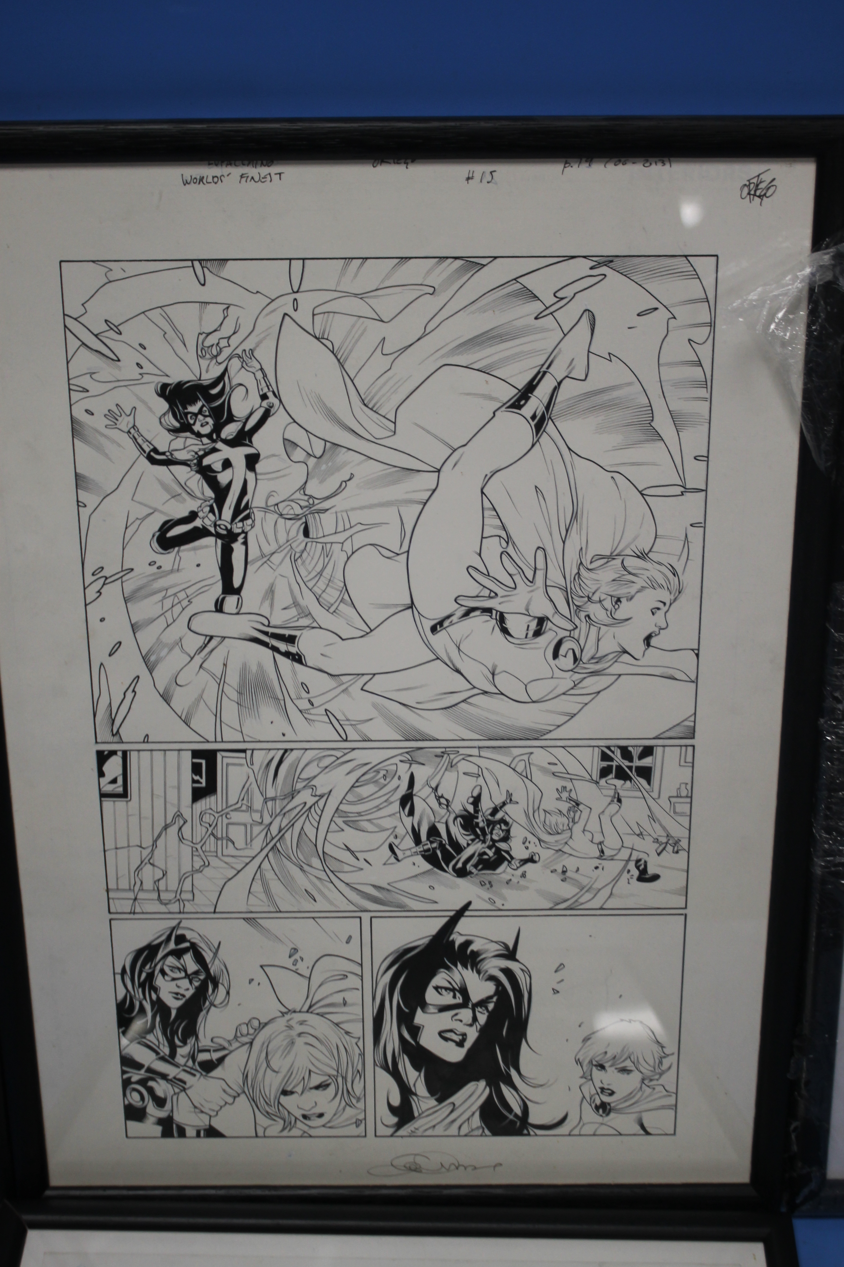 COMIC ART STORY PAGES, various story pages signed by artists, all framed approx. 44 x 32 cm - Image 3 of 5