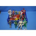 A SMALL TRAY OF VINTAGE POWER RANGER FIGURES