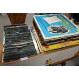 A TRAY OF LP RECORDS AND 7" SINGLES TO INCLUDE BILLY FURY, THE BEATLES, THE SEARCHERS ETC