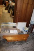 A SELECTION OF ASSORTED MEDICAL EQUIPMENT TOGETHER WITH AN EGG INCUBATOR, BLINDS, SHELF ETC