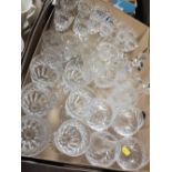 TWO TRAYS OF ASSORTED GLASSWARE TO INCLUDE EDINBURGH CRYSTAL, BRIER GLASS ETC.