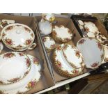 A LARGE QUANTITY OF ROYAL ALBERT OLD COUNTRY ROSES CHINA TO INCLUDE TUREENS, CUPS AND SAUCERS ETC.