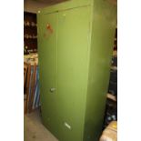 A LARGE METAL CABINET 92 CM X 183 CM