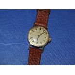 A LADIES 9 CT GOLD OMEGA WRISTWATCH