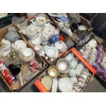 FIVE TRAYS OF ASSORTED CHINA AND CERAMICS TO INCLUDE ROYAL WORCESTER, PARAGON CHINA ETC.