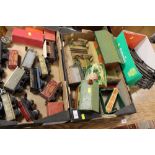 THREE BOXES OF HORNBY 0 GAUGE TRAINS, TRACK AND ACCESSORIES