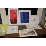 A COLLECTION OF UNFRAMED WATERCOLOURS AND OIL PAINTINGS TO INCLUDE BRIAN EDEN EXAMPLES, STILL LIFE