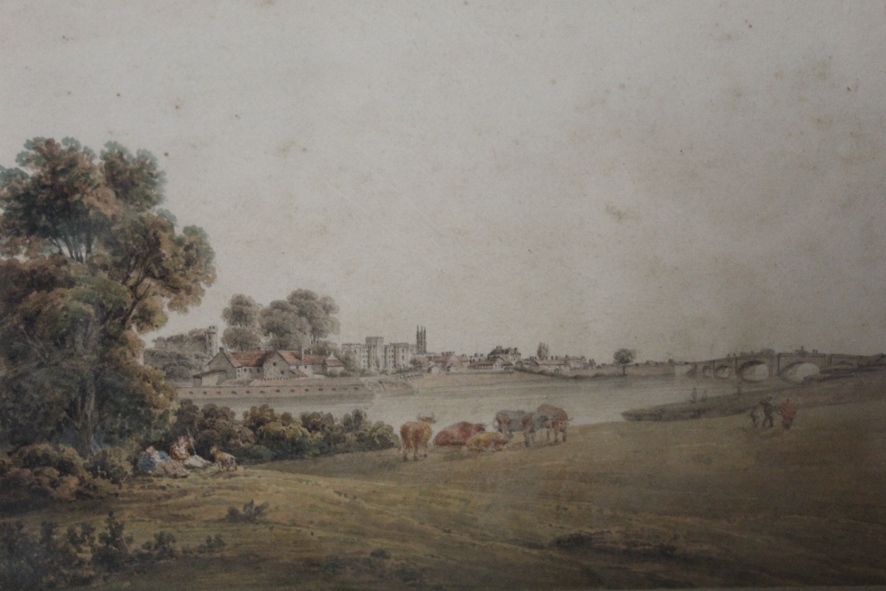 FOUR ANTIQUE FRAMED AND GLAZED WATERCOLOURS OF RURAL SCENES TITLED TO THE MOUNTS - Image 3 of 6