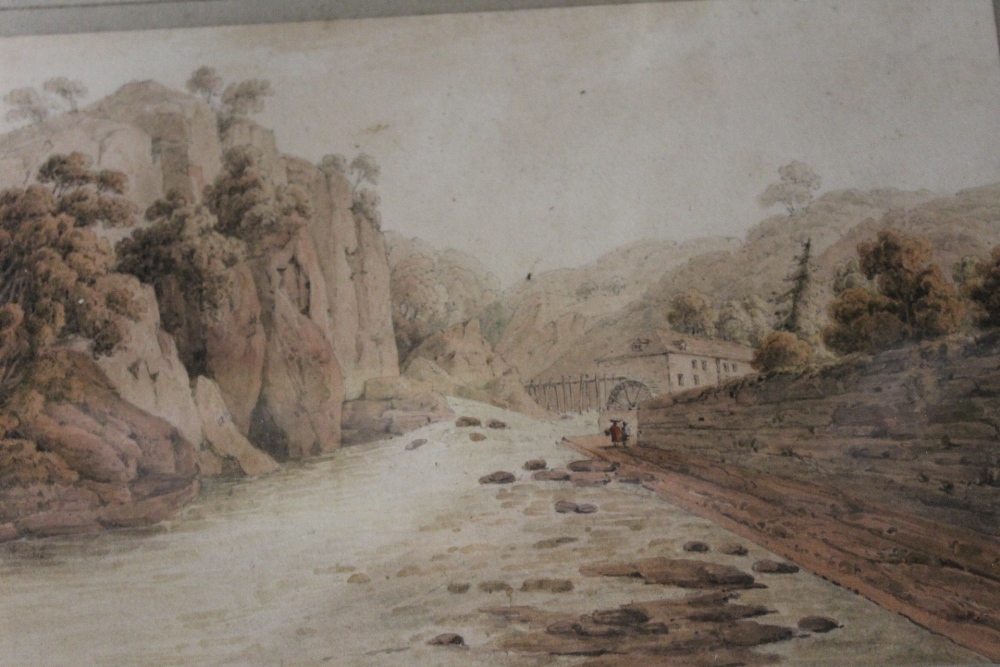 FOUR ANTIQUE FRAMED AND GLAZED WATERCOLOURS OF RURAL SCENES TITLED TO THE MOUNTS - Image 4 of 6