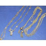 AN ANTIQUE ALBERTINA LADIES WATCH CHAIN AND SILVER FANCY LINK MUFF CHAIN