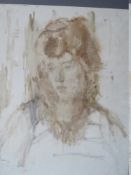 MAURICE FEILD (1905-1988). An unfinished head and shoulder portrait of a young woman. Unsigned,