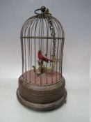 A MID TWENTIETH CENTURY SINGING BIRD CAGE AUTOMATON, for restorationCondition Report:not signed,