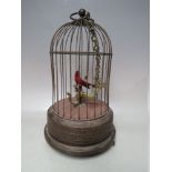 A MID TWENTIETH CENTURY SINGING BIRD CAGE AUTOMATON, for restorationCondition Report:not signed,